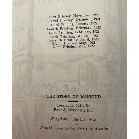 The Story of Mankind Hendrik Van Loon 1921 - Picture 3 of 9